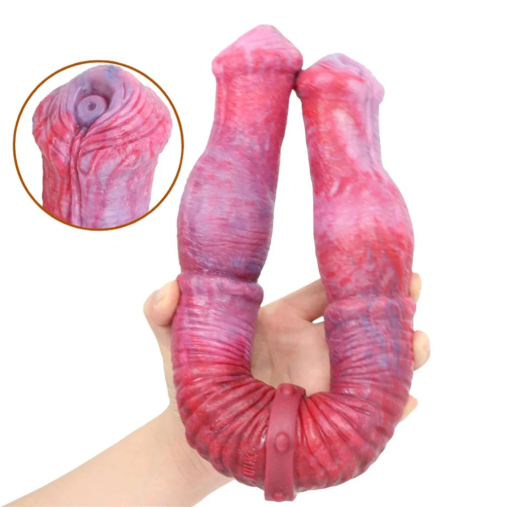 Color Lesbian Super Long Dildo Double Head Rubber Rod Huge Cock Penis for Women Sex Adults