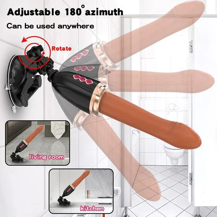 Automatic Hands-free Dildo Machine With Strong Suction for Women Telescopic Thrusting Dildo Vibrator Adult Sex Toys for Female