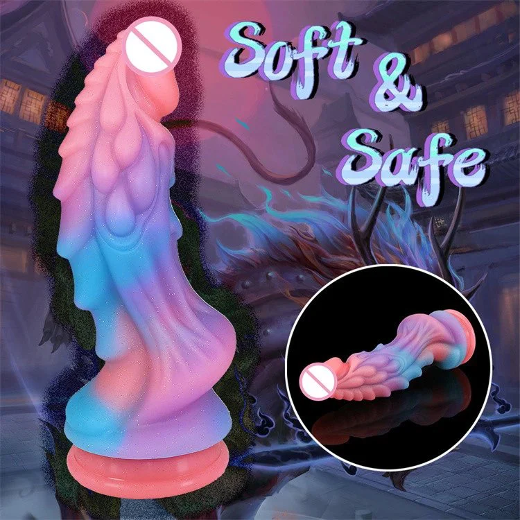 Super Large Liquid Silicone Animal Butt Plug Luminous Glow in the Dark Dildos Huge Dragon Dildo