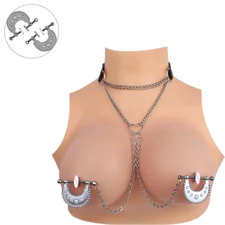 Nipple Clamps Three Accessories Matched Sawtooth Shape Nipple Clips for 18+ Adult