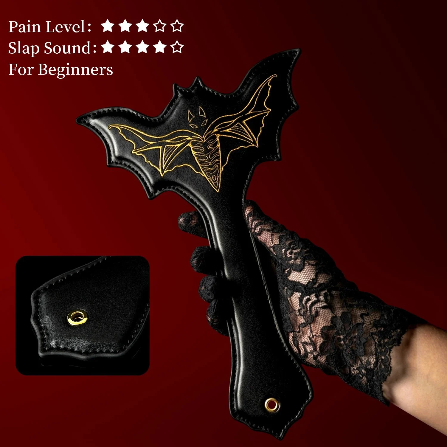 Fantasy Bat Leather Paddle with Crisp Sound for Sensory Pleasure, Adult 18+ Intimate Toy for Enthusiasts