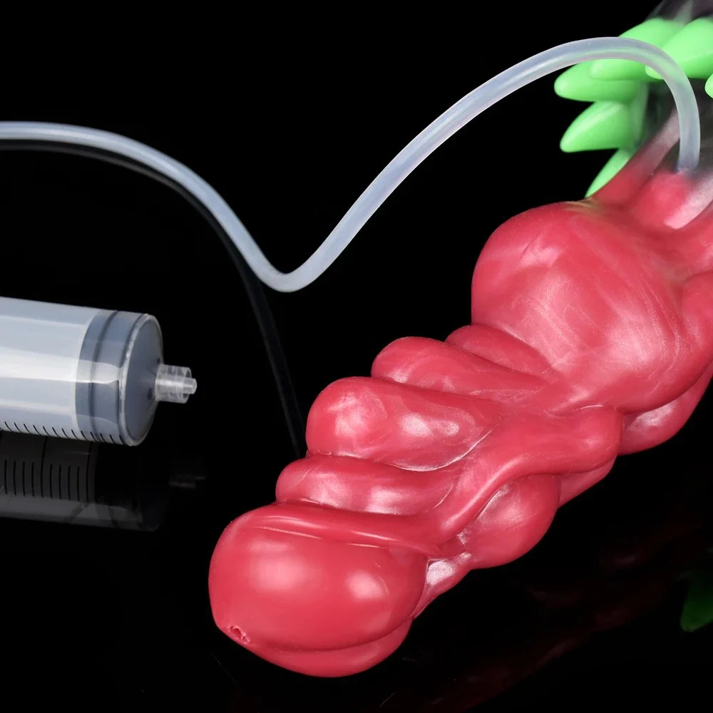 Fantasy Knot Ejaculation Dildo with Sucker Monster Squirting Penis Sex Toys Flexible Silicone for Female Males