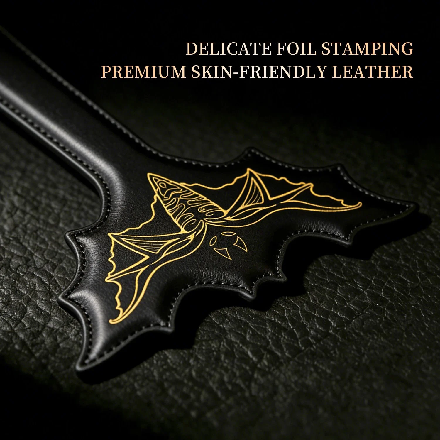 Fantasy Bat Leather Paddle with Crisp Sound for Sensory Pleasure, Adult 18+ Intimate Toy for Enthusiasts