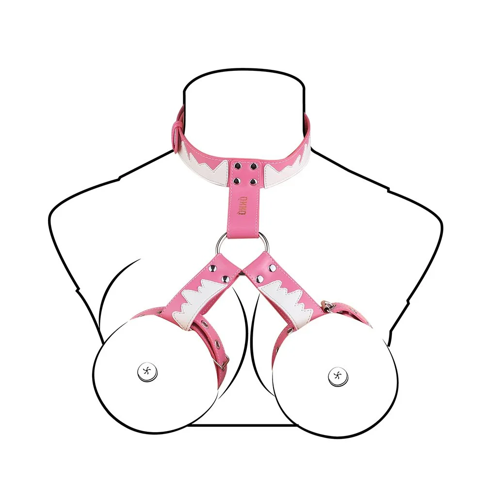 Female Wearable Leather Bra New Adjustable Nipple Stimulator Chest Bondage Nipples Restrict Breast Binder Sex Toys