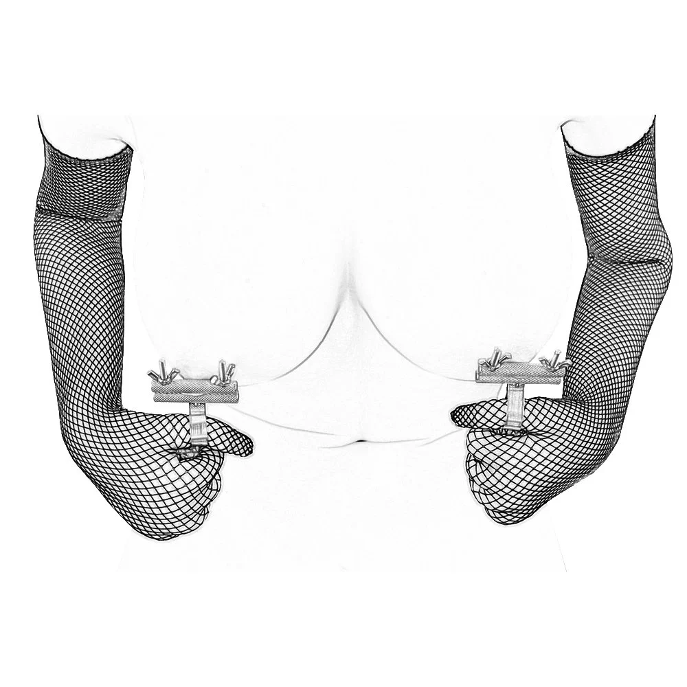 Nipple Clamps with Opera Gloves,Adjustable Nipple Clips,Nipple Stimulation Breast Bondage Restraint Fetish Bdsm SexToy Men