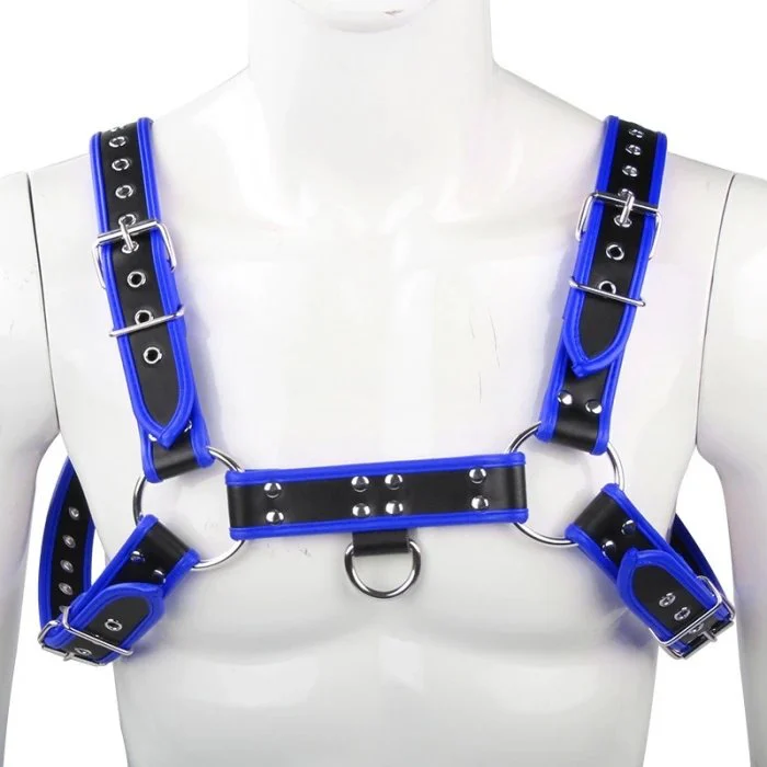 Fetish Gay Leather Chest Harness Adjustable Sexual Fetish Full Body Men Slave Leather Corset Bondage for Men