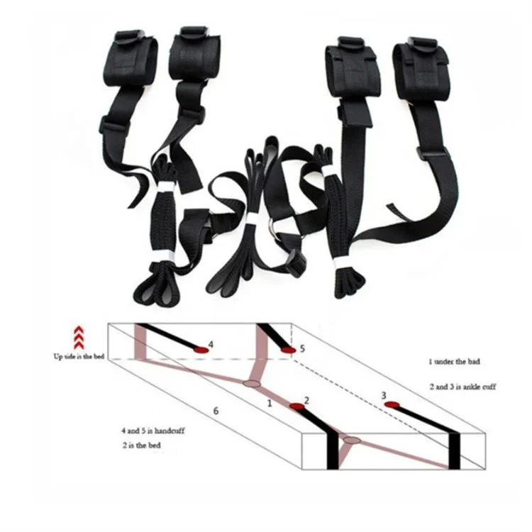 Nylon Bondage Slave Belts Games Adult Sex Toys Bed Restraint System Bondage