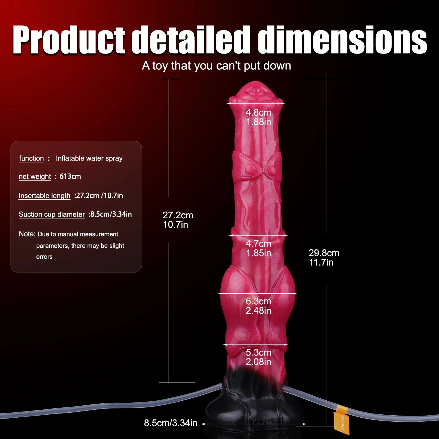Fantasy Horse Dildo with Negative Pressure Ball Ejaculation Inflatable Fantasy Dildo for Adult Sex Game