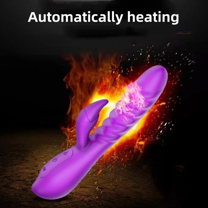 USB-Powered Women's G-Spot Dildo with Rabbit Vibrators Sex Toys for Female Clit Stimulation