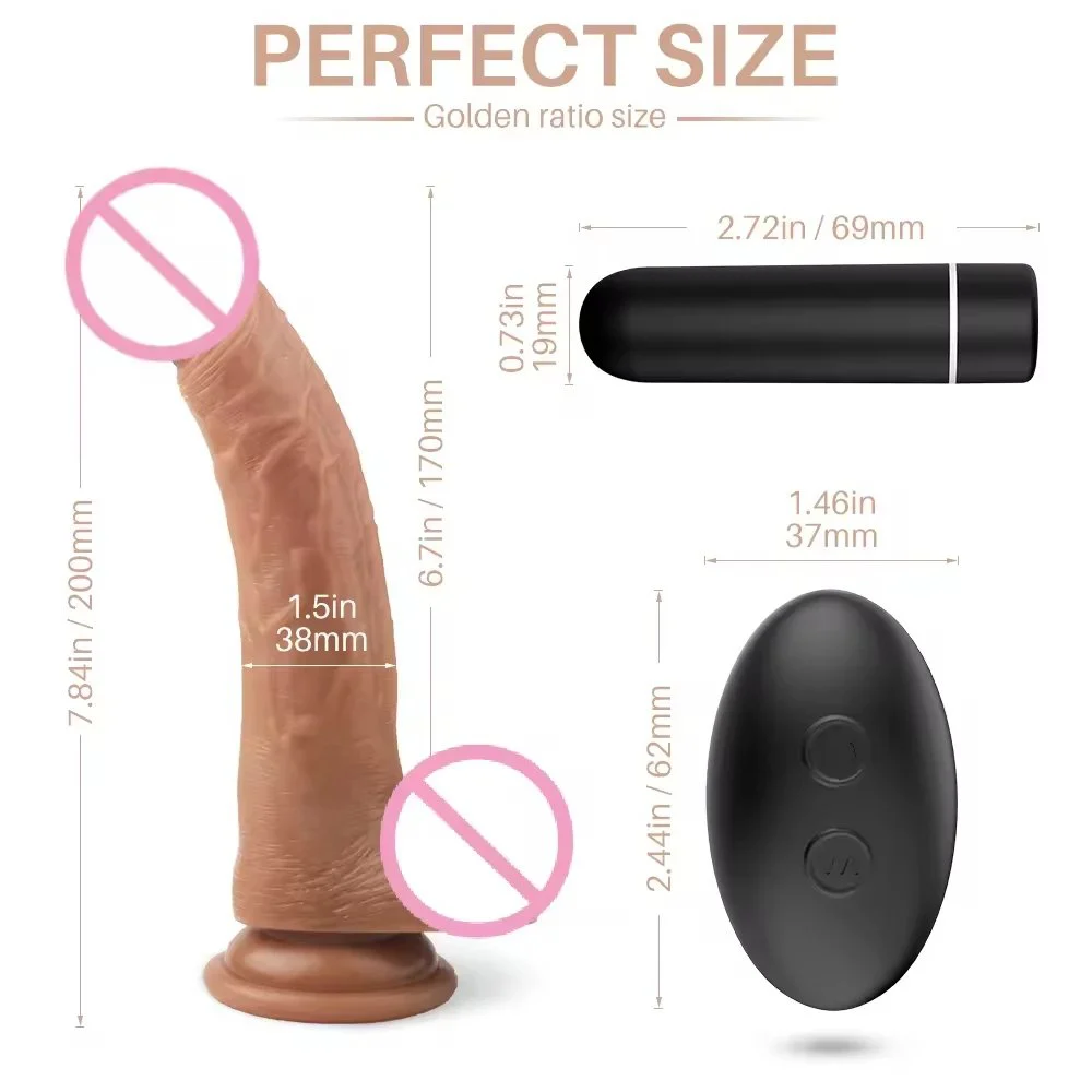 Thrusting Realistic Dildo Silicone Mold Big Dildo Vibrator Adult Sex Toy With Strong Suction Cup for Women
