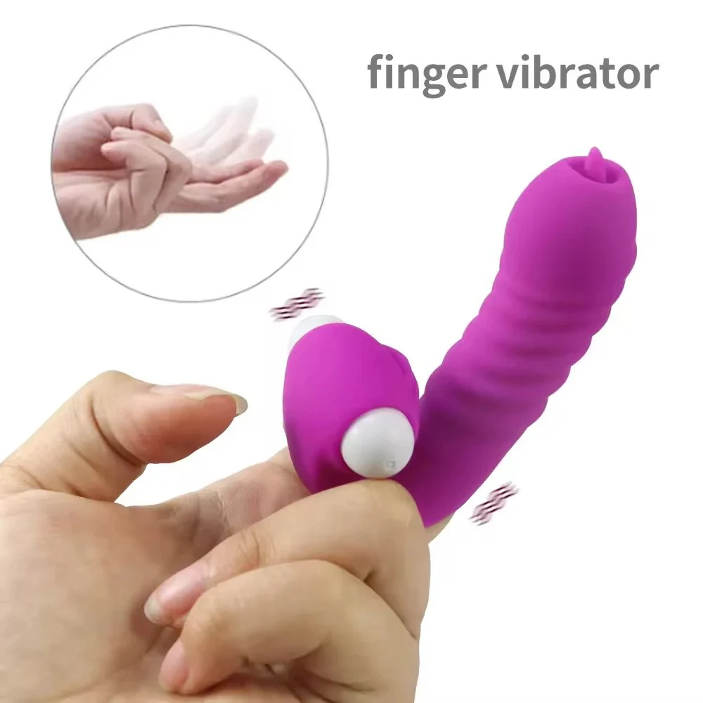 Tongue Licking Vibrating Finger Sleeve for Women Couples Wearable G Spot Massager Clitoral Stimulator