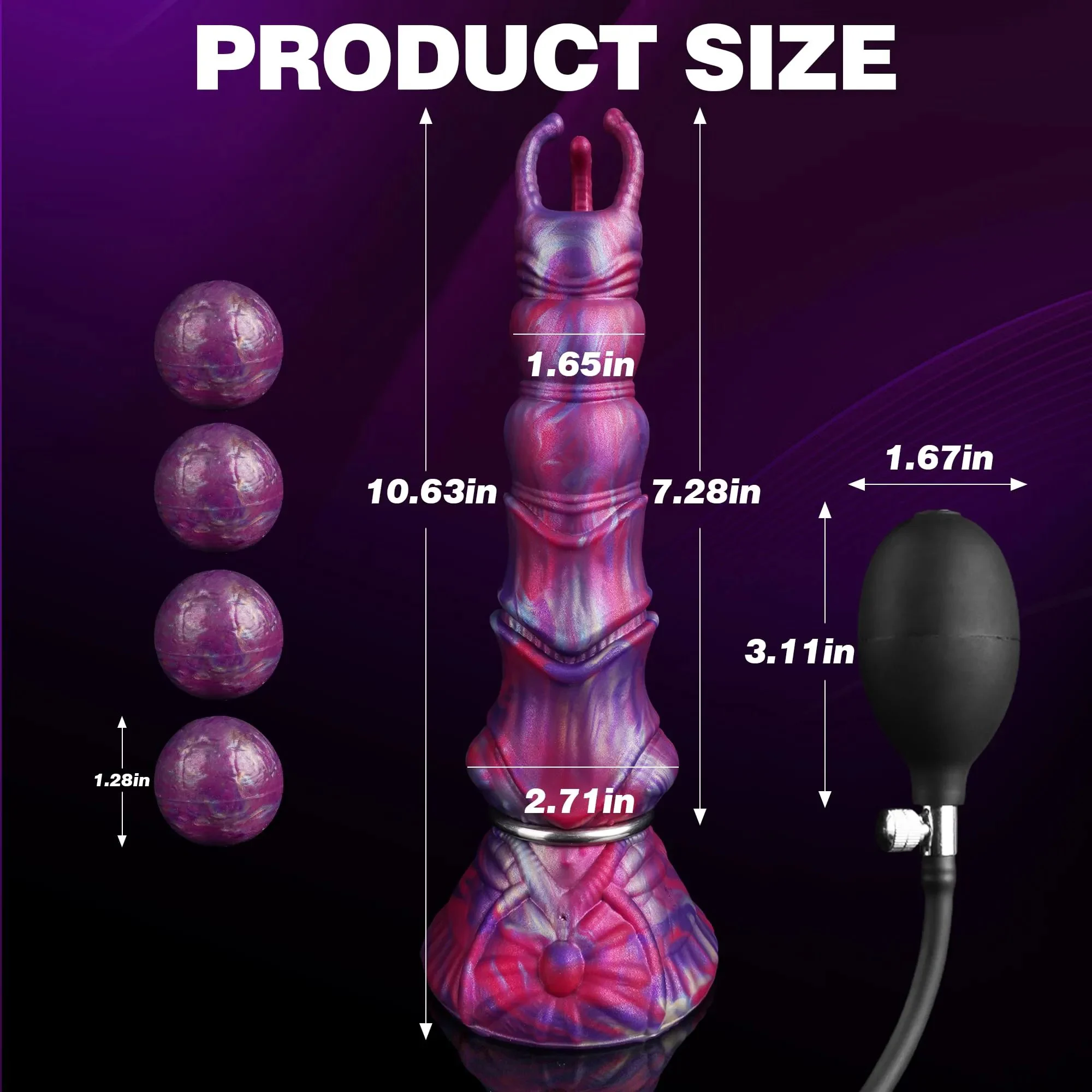 Fantasy Monster Alien Ovipositor Silicone Dildo with 3 Soft Balls and Eggs Realistic Adult Sex Toy for Women and Men