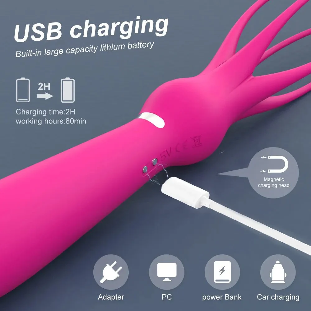 Vibrator Octopus Sexy Flirting Whip Handle SM Whip Sex Toy for Couple Play Spanking