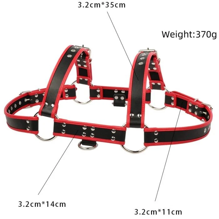 Fetish Gay Leather Chest Harness Adjustable Sexual Fetish Full Body Men Slave Leather Corset Bondage for Men