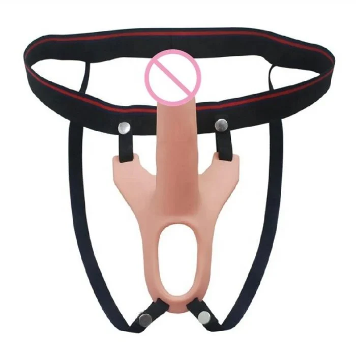 Strap-On Silicone Dildo Dong Soft Adult Sex Toy for Women Gay
