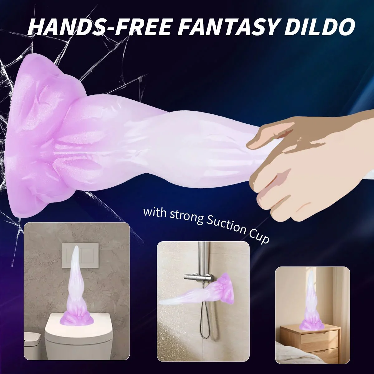 Fantasy Purple Silicone Female Sex Toy Big G-Stimulating Dildo Soft ABS Realistic Huge Dildo for Gay Use