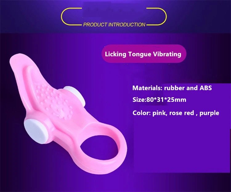 Waterproof Sex Toys for Men Penis Ring Rabbit Ear Tongue Vibrating Cock Ring