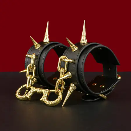 Handcuffs and Ankle Cuffs Set Roleplay Accessories Surrender to the Softness of Leather Enhance Intimacy 2 Colors Available