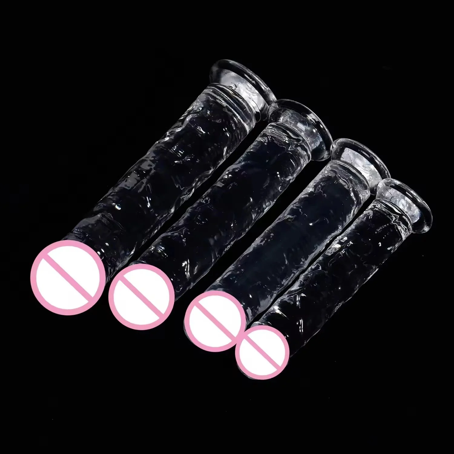 Women's Colorful Adult Product Genre Realistic Design Natural Rubber Dildo Soft Silicone Material Artificial Crystal Dildos