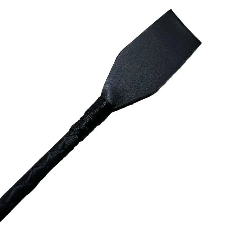 Fun Leather Whip Party Performance Prop Black PU Leather Whip Couple Sex Alternative Toy Equestrian Whip