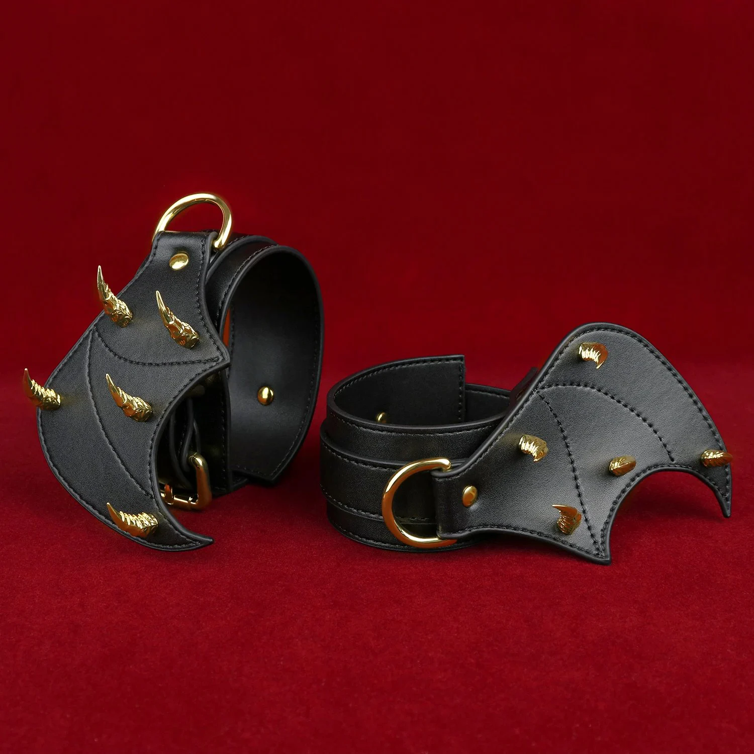 Handcuffs + Ankle Cuffs Set Leather Material for Enhanced Sensation Adult Novelty for Couples Roleplay