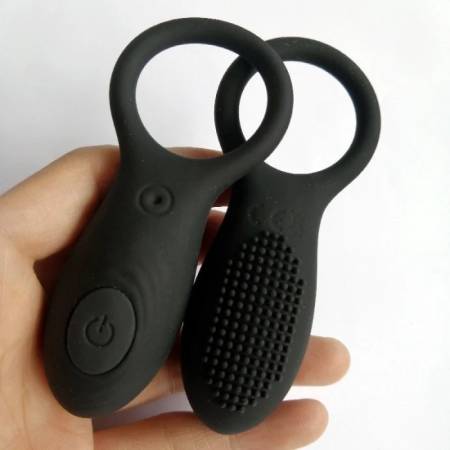 10 Frequency Men's Silicone Cock Ring Vibrator Sex Toys with Delay Time Feature