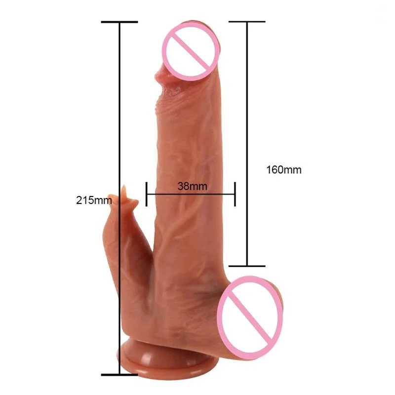Remote Control Clitoral Stimulation Soft Silicone Tongue Licking Realistic Thrusting Dildo Vibrator Adult Sex Toys