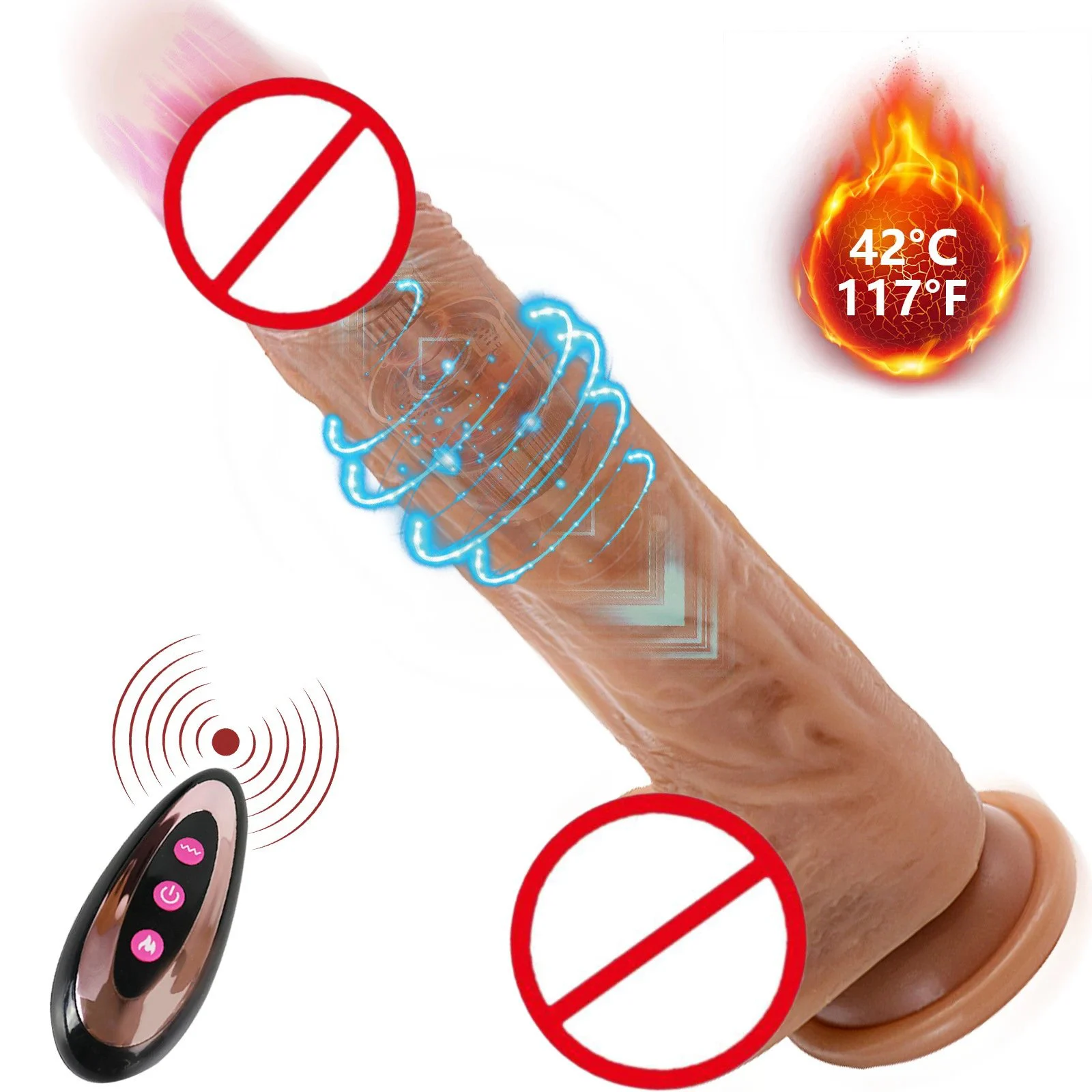 Realistic Dildo for Women Remote Control Telescopic Rotating Heating Vibrating Penis Adult Intimate Sex Product