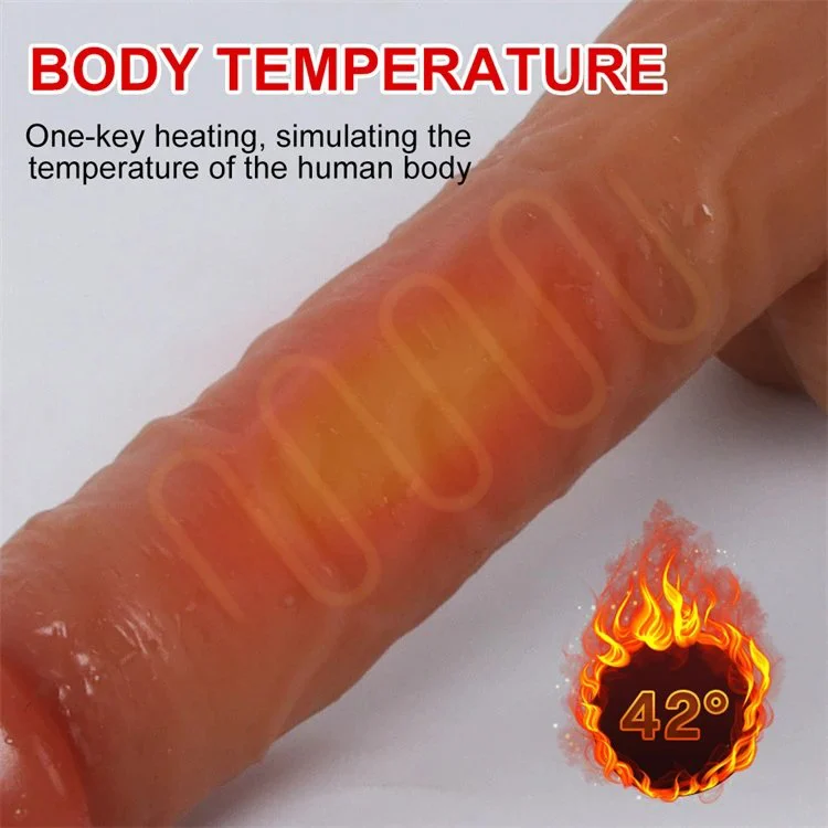 Remote Control Sex Toys Thrusting Heated Realistic Telescopic Soft Silicone Retractable Dildo Vibrator for Women