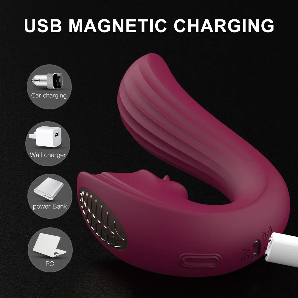 USB Rechargeable Clitoris Licking Tongue Vibrator G-spot Stimulator Women Sex Toys