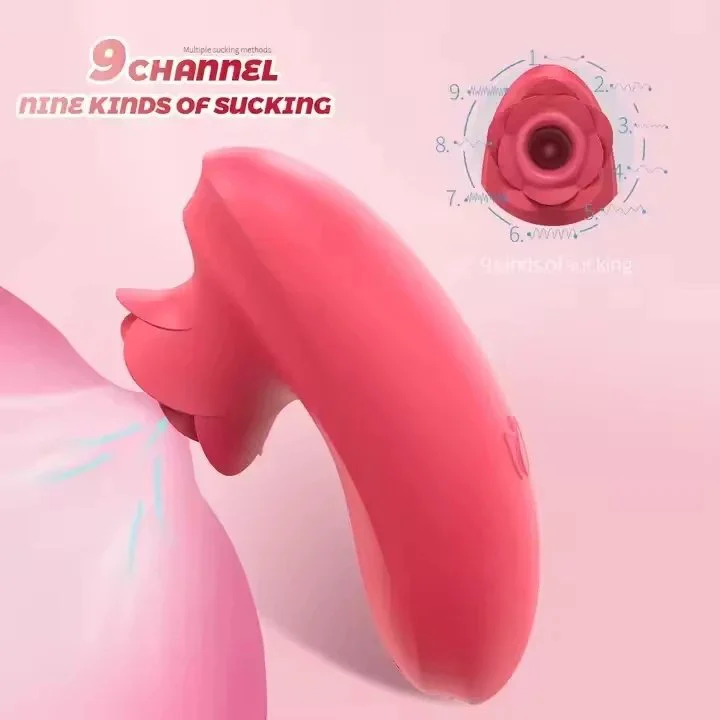 Waterproof 10 Speeds G Spot Rose Nipple Clitoris Sucking Vibrator for Women Masturbation Rose Vibrator With Handle
