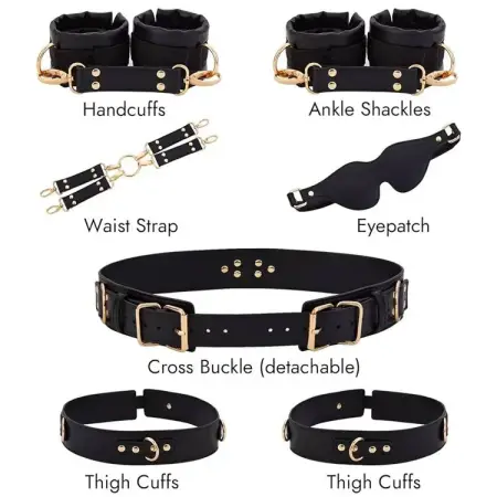 Leather Plush Bondage Set Handcuffs Sex Toys for Couples