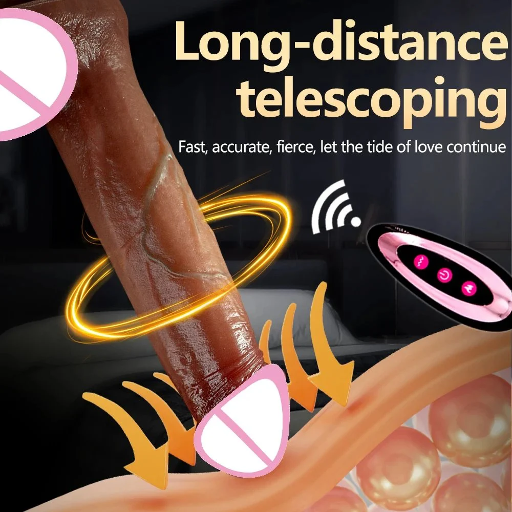Remote Control Telescopic Swings Huge Big Penis Realistic Dildo Vibrator Thrusting Heating Vibrating Silicone Dildo for Women