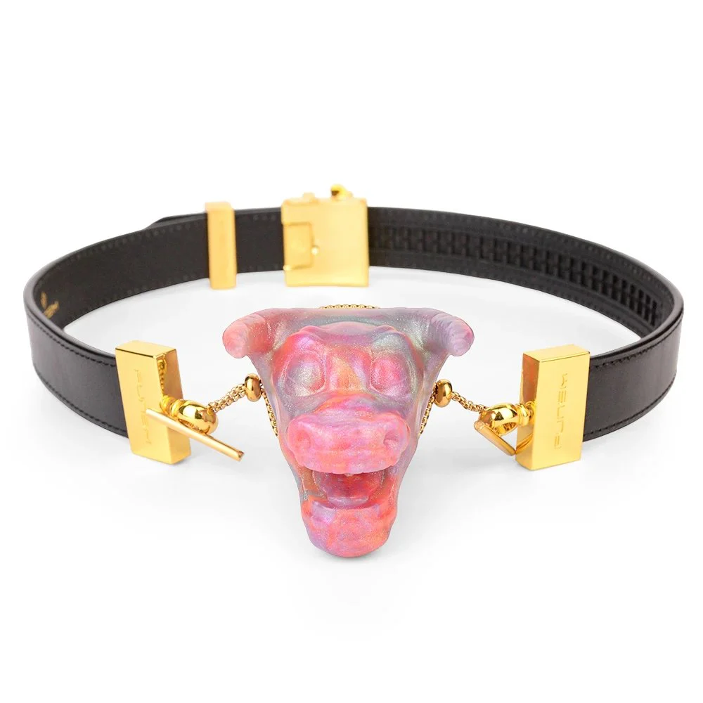Neon Barbarian Prison Fetish Gag Set Soft Silicone Gag Leather Bondage Flirting Game Toy