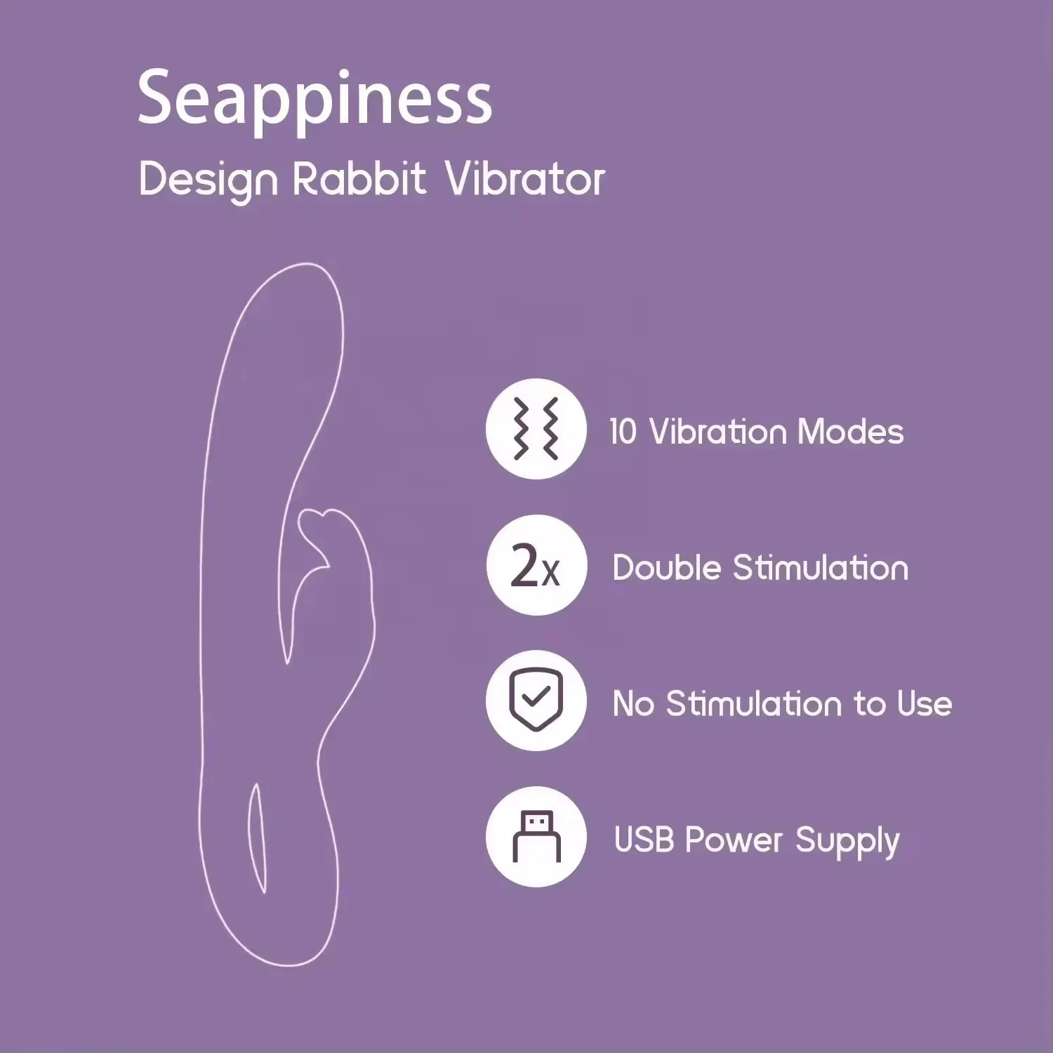 Rabbit Vibrator Rechargeable Silicone Dildo for Woman G Spot Clitors Massage Double Vibration Sex Toy for Women