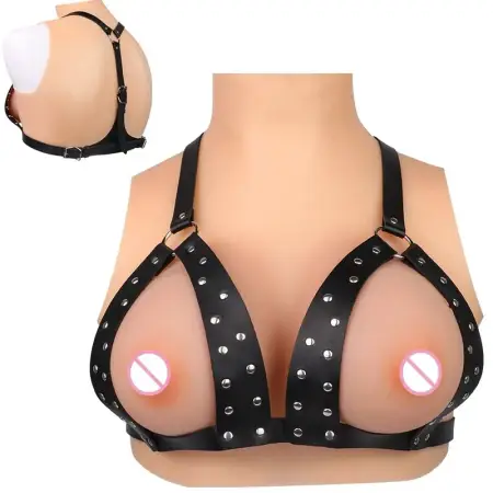 Leather Ladies Chest Harness,Sexy Women Leather Bondage Body Chest Straps Harness Adjustable Rave Festival Club Party