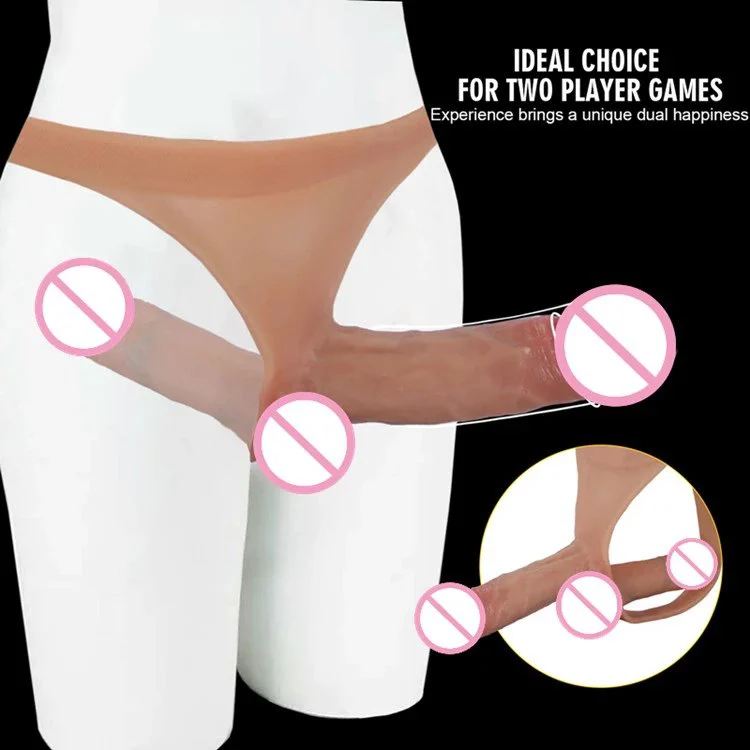 Double Head Strap on Dildo Solid Liquid Silicone Wearable Panty for Lesbian