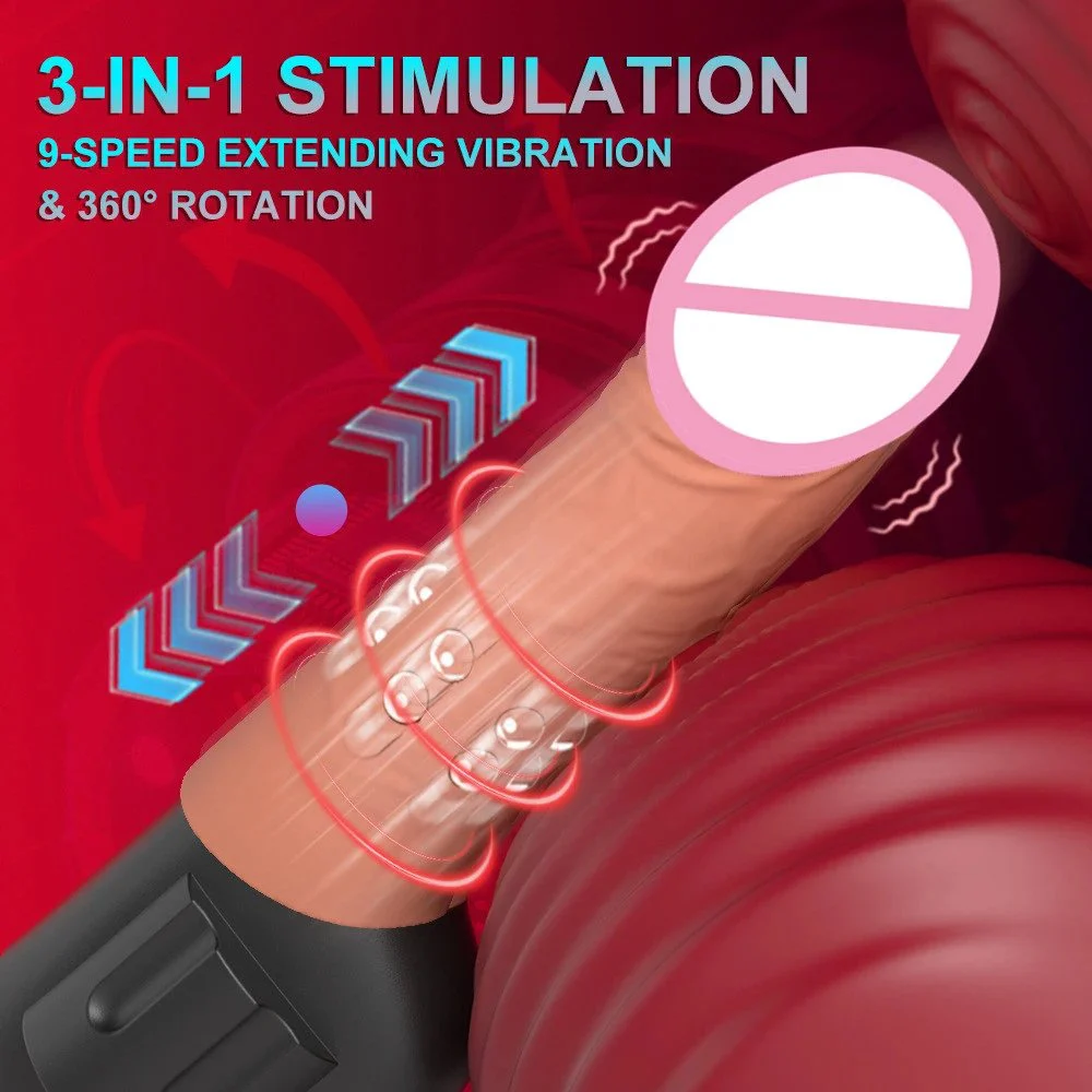 Female Masturbation Waterproof 9 Frequency Telescopic Rotation Dildo Machine Mini Massage Gun