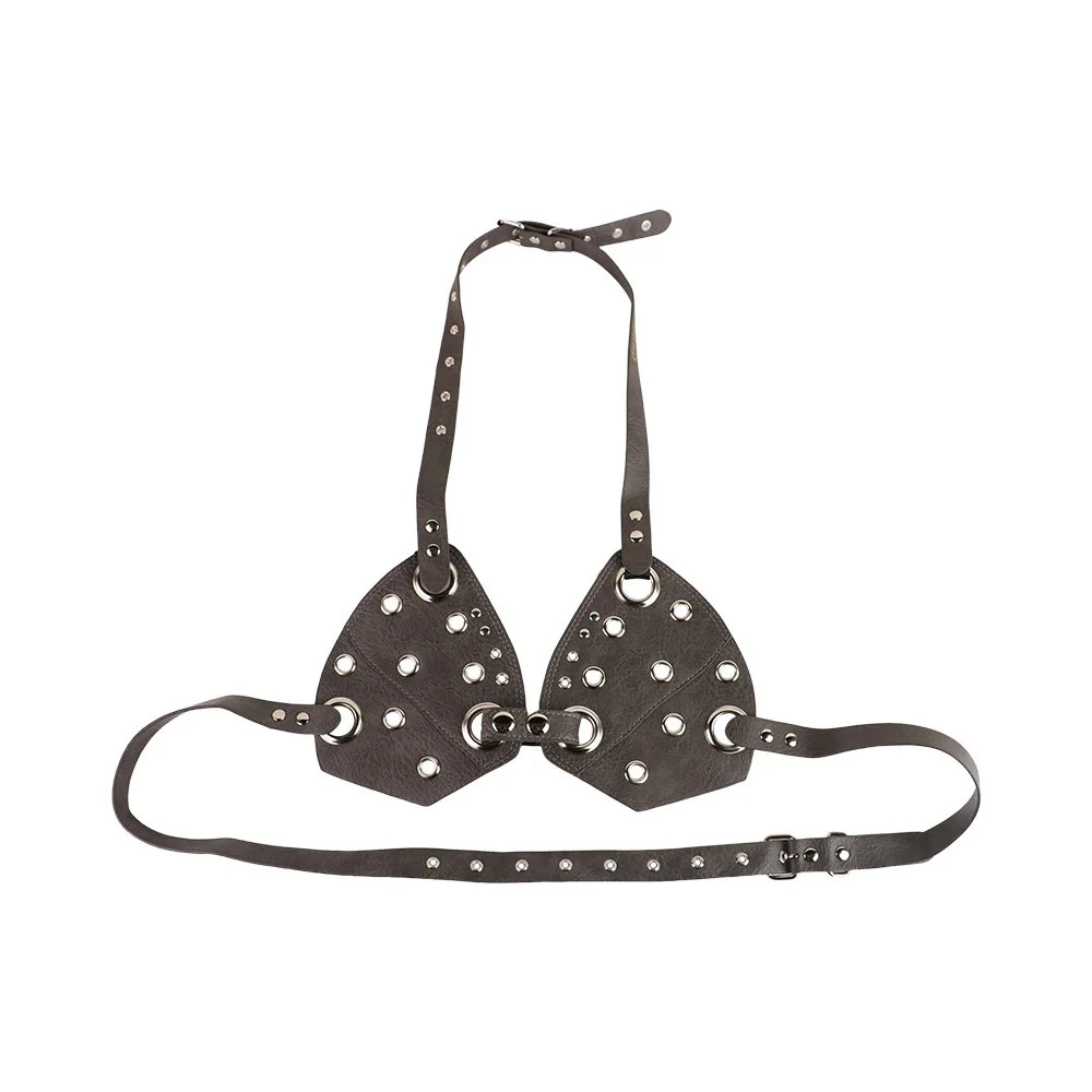 Harness with Long Chain Metal Nipple Clamps Sex Toys for Women Adult Sex Harness Leather Bondage