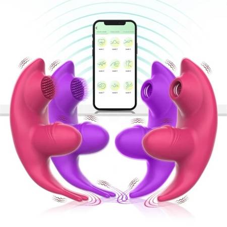 Wi-Fi Controlled 9-Frequency Dildo Invisible Clit G-Spot Sucking Panty Vibrator Female Sex Toys