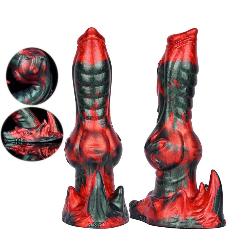Dog Knot Dildo Curved Shaft Adult Sex Toy for G-spot Anal Play Alien Cock Toys