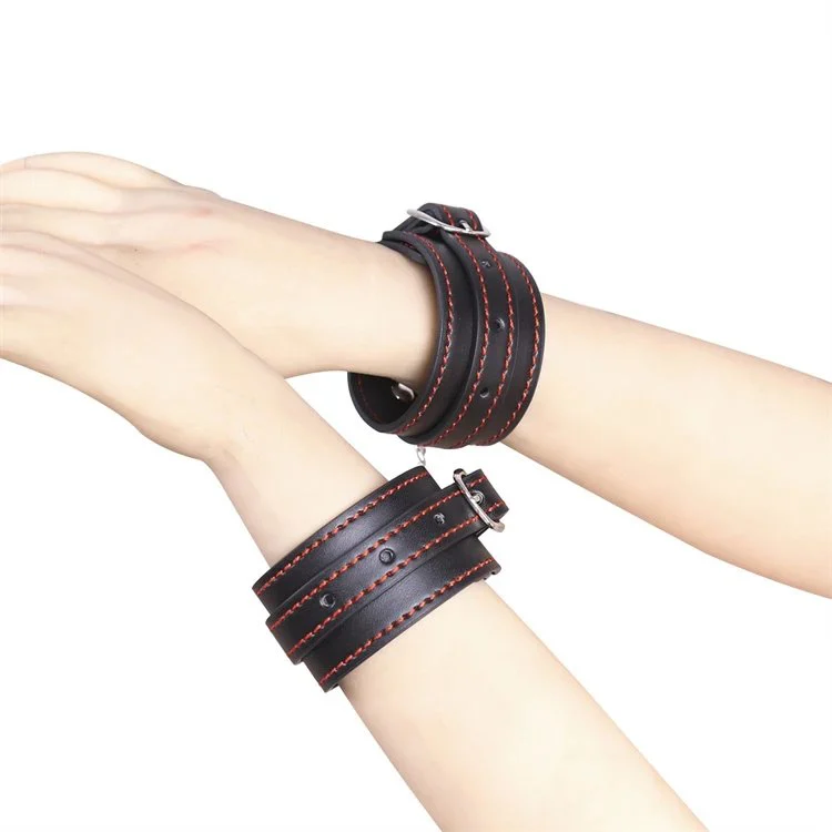 PU Leather Sex Toy Handcuffs Ankle Cuffs with Chains