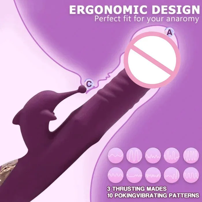 Flexible Silicone Thrusting Dildo Vibrator Vaginal Masturbators Clitoris Stimulation Rabbit G Spot Vibrator for Women Sex Toy