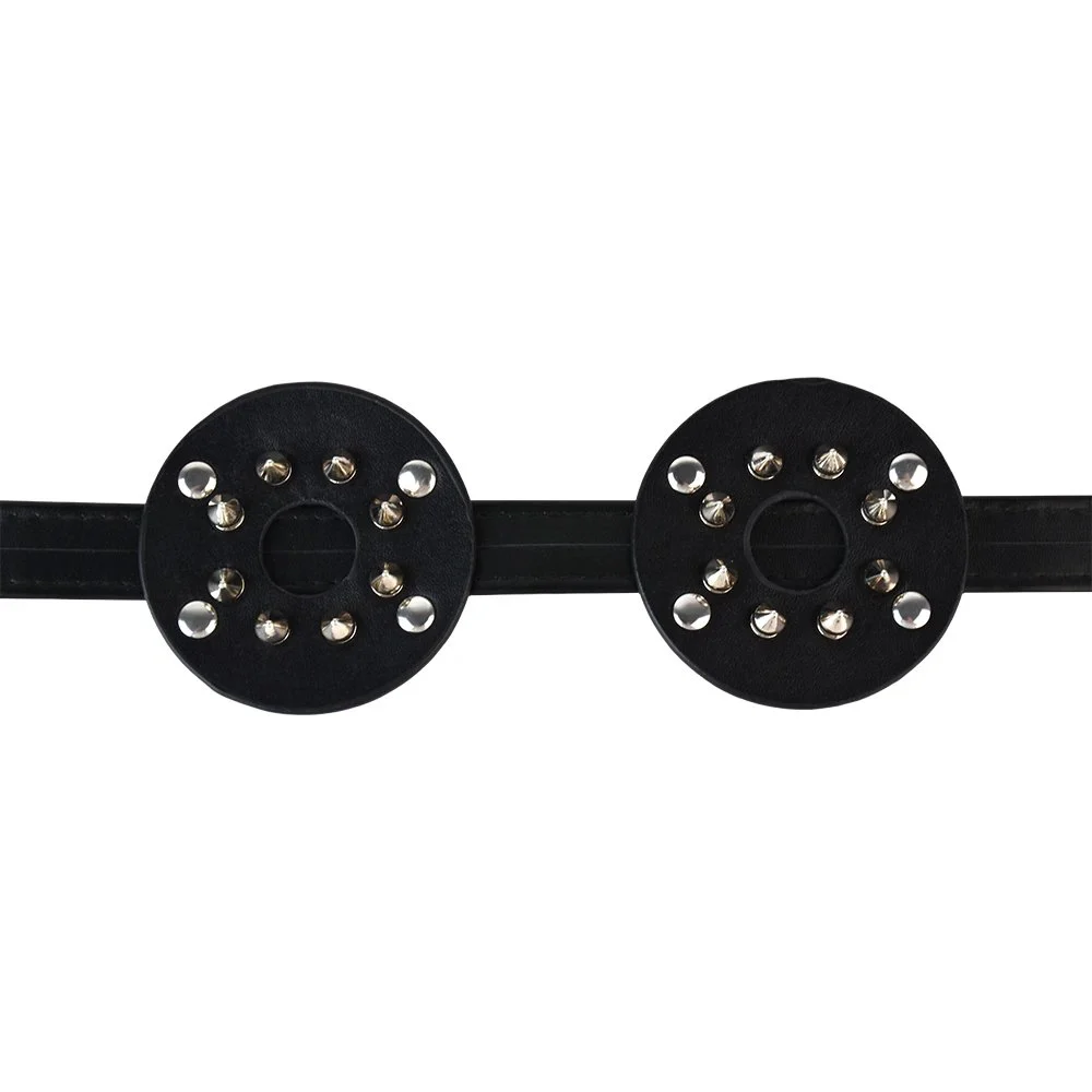 Leather studded Spiked Breast Binders Clamps,Body Bondage Sex Toys for Women Men Adults Game,Invisible Nipple Sticker