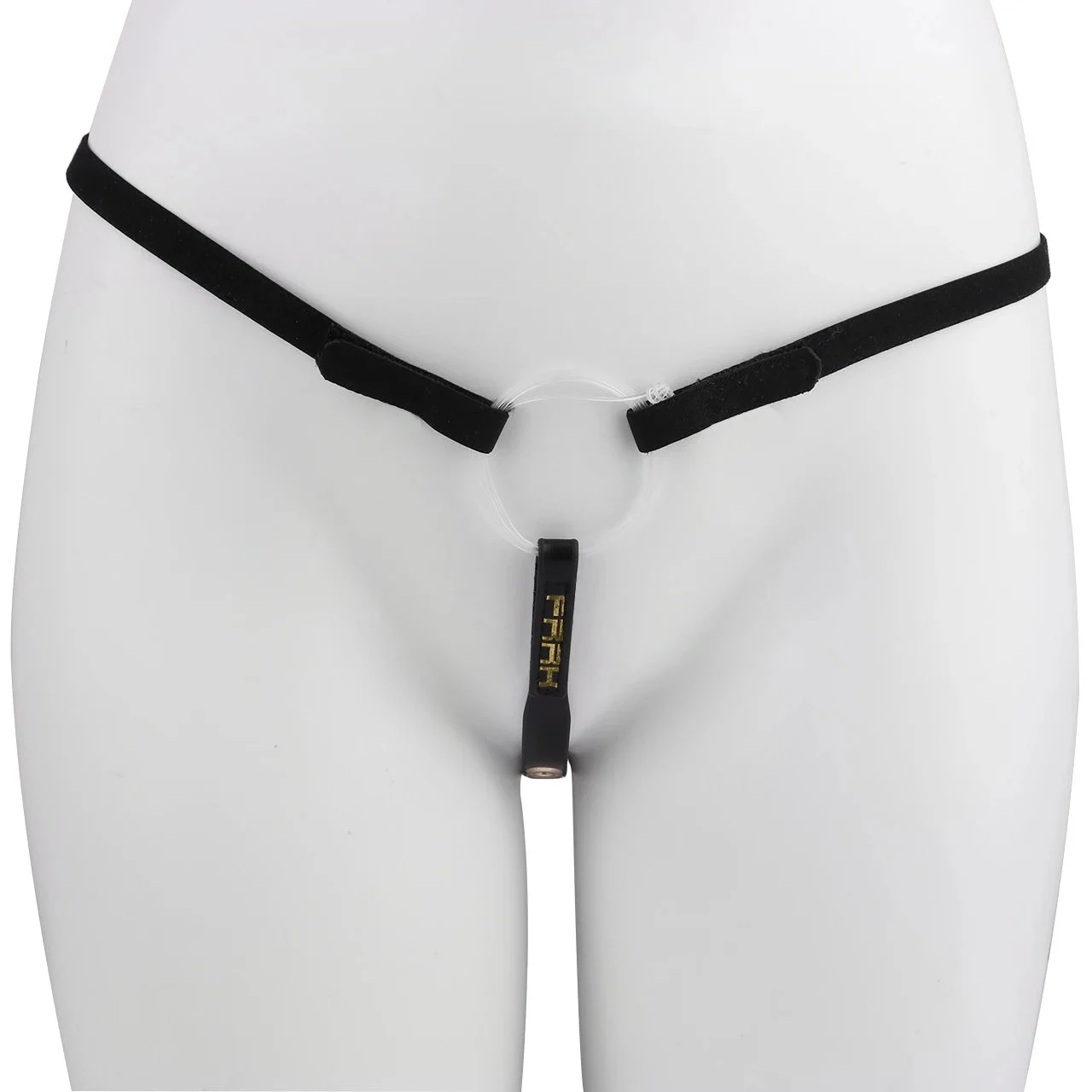 PU Artificial Leather + Rubber Band Adjustable Wearable Cock Cage Hollow Strap on Harness Strapon Adult Sex Toys