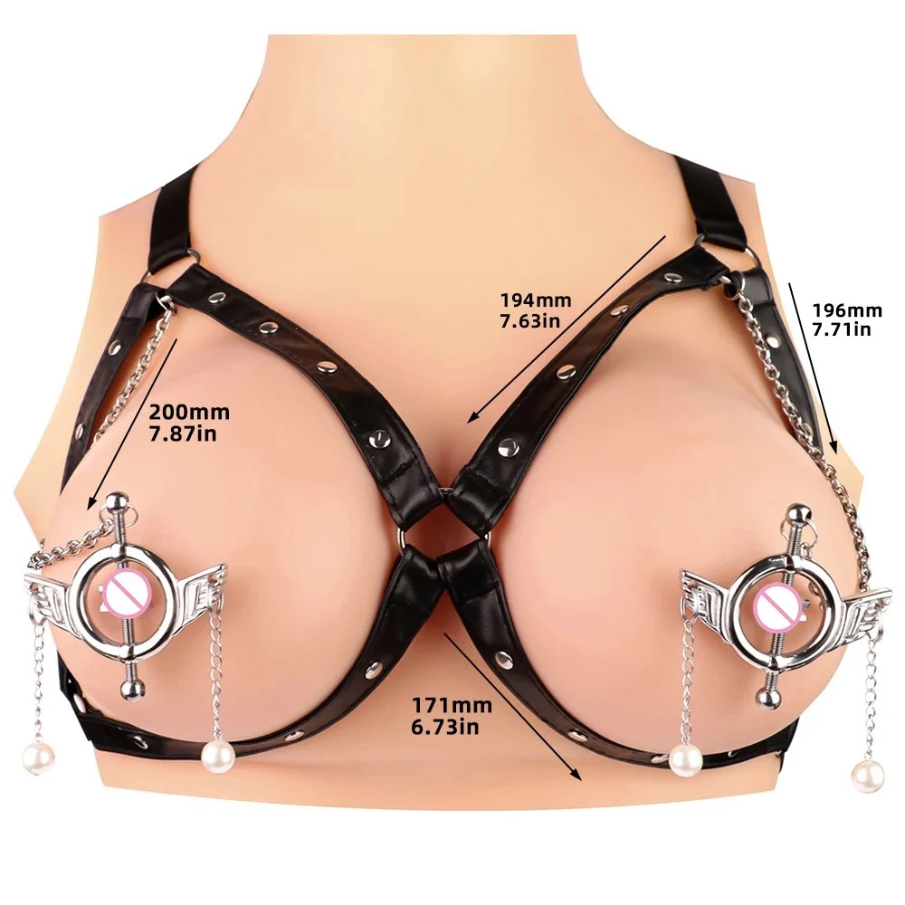 Lesbian Nipple Clamp Metal Breast Clip Heavy Nipple Stimulator Women Beginner Breast Sex Toys with Leather Pearl Chain