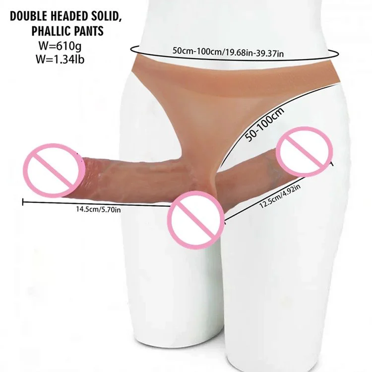 Double Head Strap on Dildo Solid Liquid Silicone Wearable Panty for Lesbian