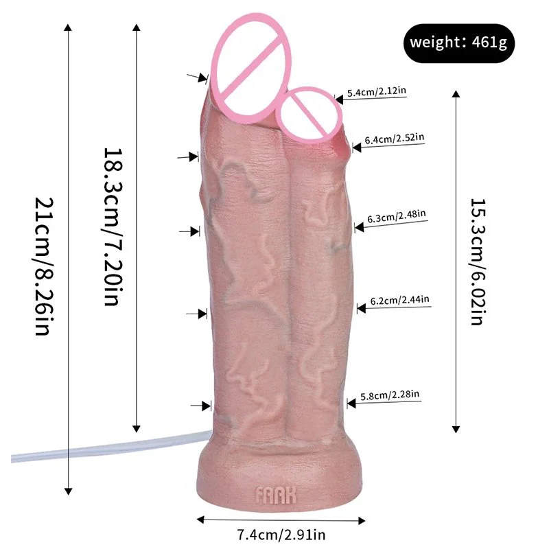 Double Head Squirting Dildo,large Ejaculating Dildo,Realistic Squirting Dildo Ejaculating Penis for Beginners Hand Free