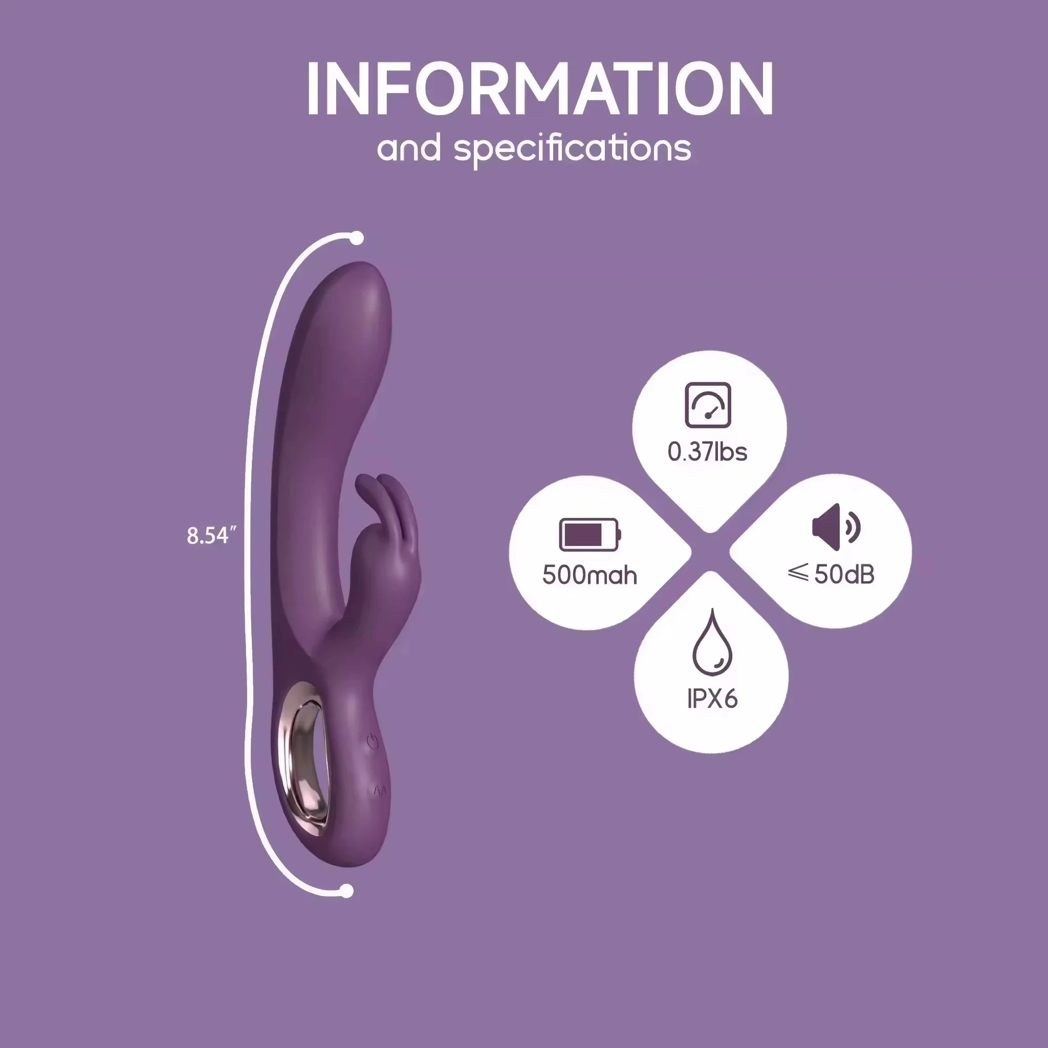 Rabbit Vibrator Rechargeable Silicone Dildo for Woman G Spot Clitors Massage Double Vibration Sex Toy for Women