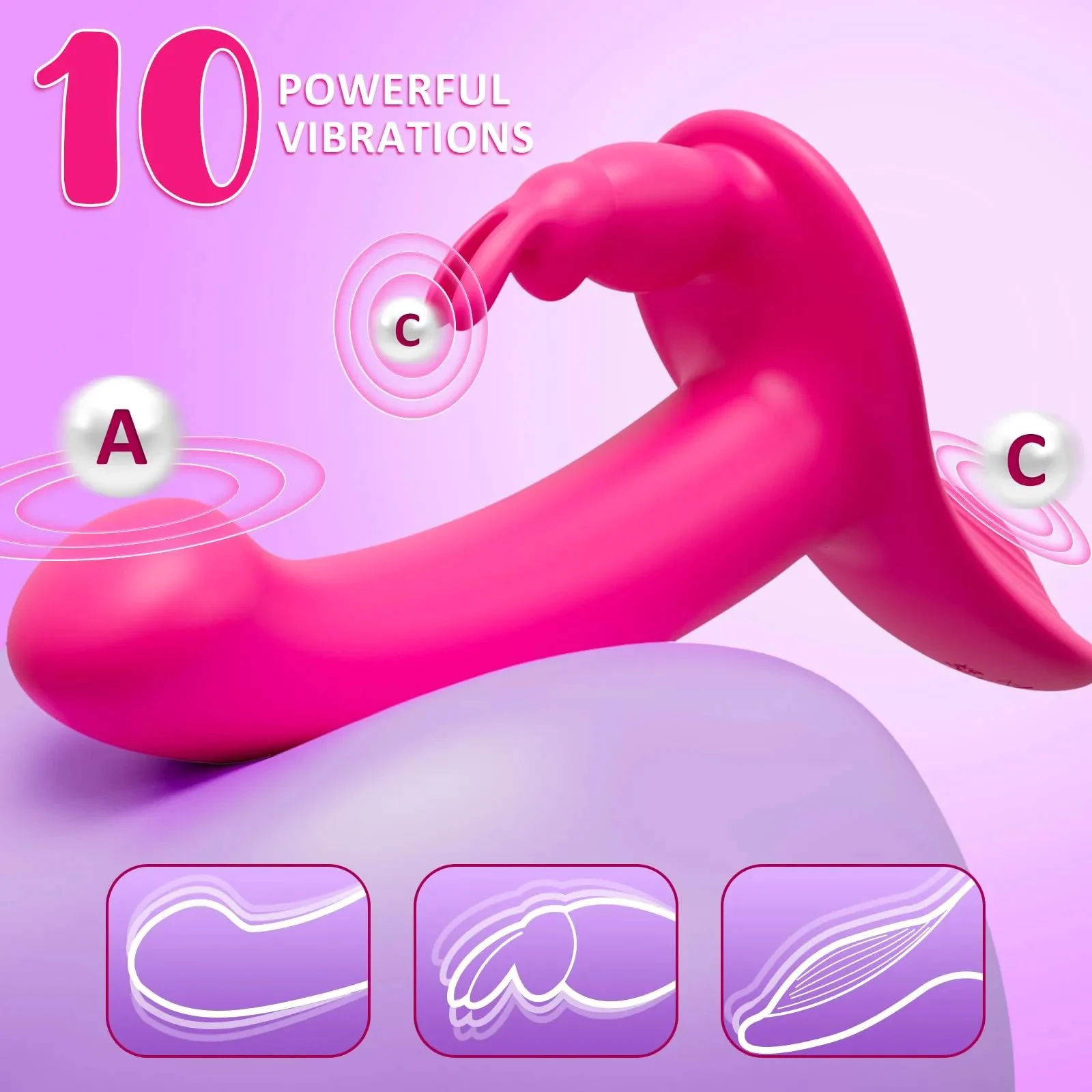 Remote Control Double-Ended Wearable Vibrating Dildo Strapless Strap on Harness Sex Toy Rabbit G Spot Vibrator for Women Lesbian